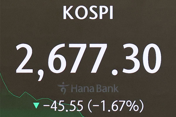KOSPI Ends Tuesday Down 1.67%
