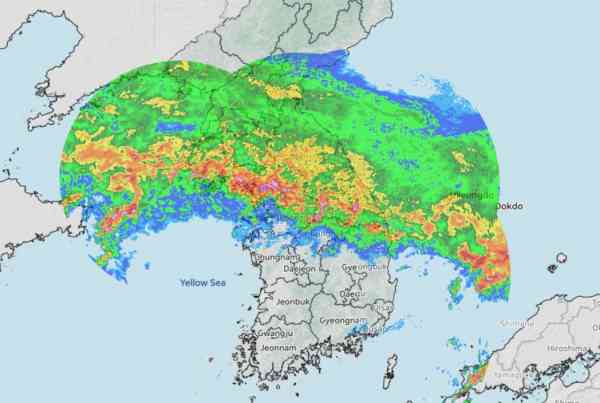 Rain Clouds Move toward Central Region, Up to 120mm Forecast through Wed.